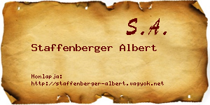 Staffenberger Albert névjegykártya
