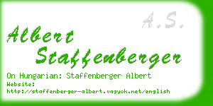 albert staffenberger business card